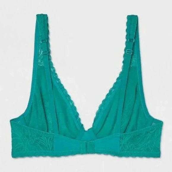 36D Xhilaration Unlined T-Shirt Lace Underwire Bra Teal Green New with Tags - Picture 6 of 6